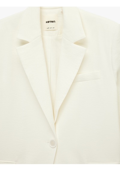 Koton Uzun Kollu Cepli Oversize Blazer Ceket Kırık Beyaz 6sak50060pw Ekru