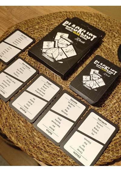 Blacklist Yasaklı Kelime Oyunu Klasik Versiyon Kese Hediyeli 50 Kart Eğlenceli Grup & Parti Oyunu