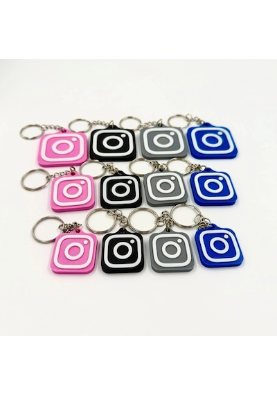 Nfc Anahtarlık - İnstagram Anahtarlık Siyah Küçük Boy 3 Cm