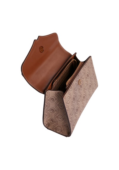 Levidor Monogram Baskılı Logo Detaylı Uzun Askılı Orta Boy Kadın El Çantası Camel