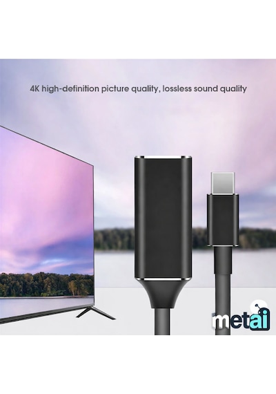 Metai 4k Ultra Hd Usb-c To Hdmı Dönüştürücü Adaptör Type-c Görüntü Aktarıcı Kablo Thunderbolt 3/4 Apple Uyumlu MacBook , Laptop, Telefon Ve Tablet İçin