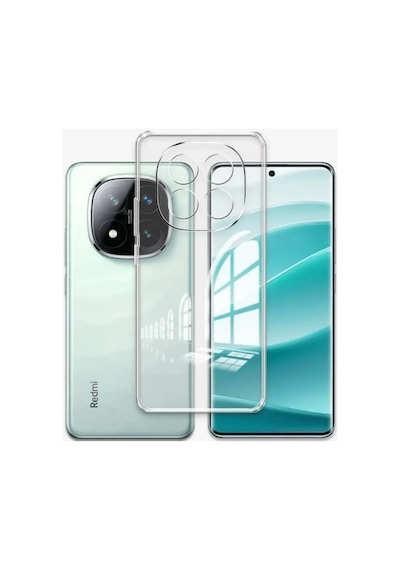 Fibaks Redmi Note 15 4G Uyumlu Kılıf Kamera Korumalı Şeffaf Ultra Ince Esnek Renksiz Silikon Kapak