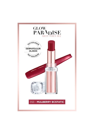 L'Oréal Paris Glow Paradise Balm-in-lipstick Işıltı Veren Ruj 353 Mulberry Ecstatic + Mini Paradise Maskara 4.7 ML