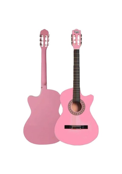 Midex Cg-395pk Pembe Renk Kesik Klasik Gitar 4/4 Yetişkin Boy Sap
