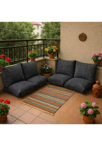 Bahçe Minderi,balkon Minderi ,petek Önü, Kreş , Şark Köş.minderi Modern Ve Rahat Tasarım Gri
