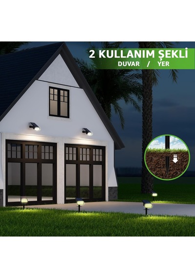 Robeve Bahçe Aydınlatması 10 Ledli Duvar Ve Yere Uyumlu Güneş Enerjili Led Işık Bahçe Işığı Gün Işığı Bahçe Led Dış Mekan Aydınlatması Güneş Enerjili Projektör