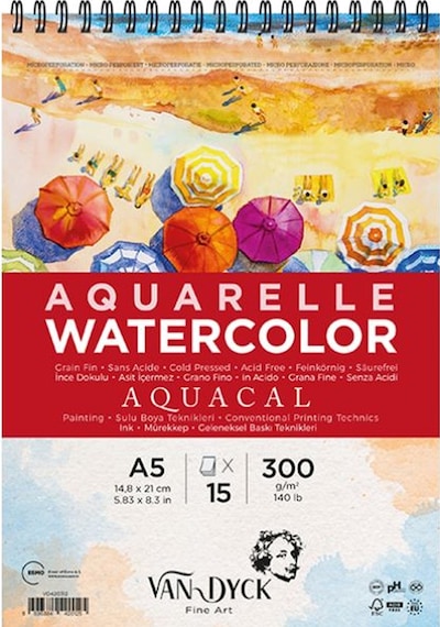 Van Dyck Sulu Boya Blok Aquacal İnce Dokulu Cldpres A5+üst Sprl S.by Blk 15 Yp