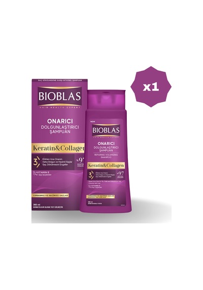 Bioblas Keratin & Kolajen Onarıcı Dolgunlaştırıcı Şampuan 360 Ml - 1 Adet