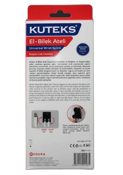 Kuteks El Bilek Ateli Neopren - Başparmak Destekli Çift Taraflı