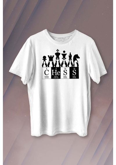 Chess Periodic Satranç Periyodik Fischer Baskılı Tişört Unisex T-shirt 001