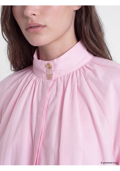 Lcw Modest Pembe Hakim Yaka %100 Pamuklu Kadın Gömlek Tunik