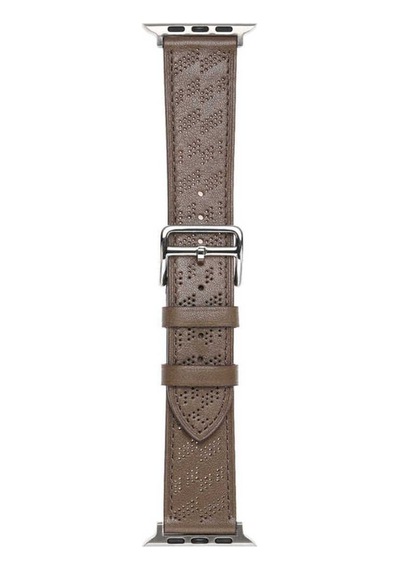 Apple Uyumlu  Watch Ultra 49mm Krd-76 Pu Deri Kordon Strap Kayış Kahverengi