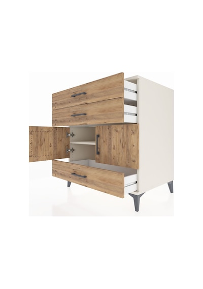 Kronos Şifonyer Tek Raflı 3 Çekmeceli 2 Kapaklı 88x59x96 Aytaşı-çam Aytası