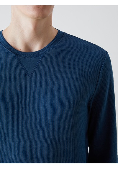 Lcwaıkıkı Classic İndigo Bisiklet Yaka Uzun Kollu Erkek Sweatshirt Lcwaıkıkı Classic İndigo Bisiklet Yaka Uzun Kollu Erkek Sweatshirt