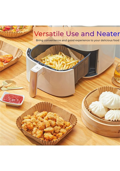Sıcak Hava Fritözleri İçin Fırın Kağıdı, 100 Adet Airfryer Pişirme Kağıdı, Yapışmaz, Yağa Dayanıklı, Suya Dayanıklı Hava Fritözü, Tek Kullanımlık Parşömen Kağıdı, Fırın Ve Mikrodalga İçin