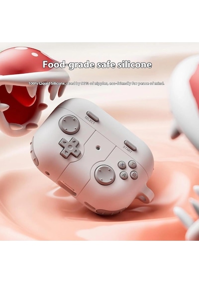 Caseonn Kılıf Retro Gamepad Siyah Siyah Samsung Galaxy Buds 3 Pro İle Uyumlu