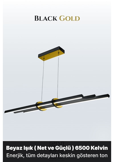 Cosmo Gold Lineer Led Sarkıt Avize Kumandalı Dim Edilebilir Yukarı & Aşağı Işık Beyaz Işık