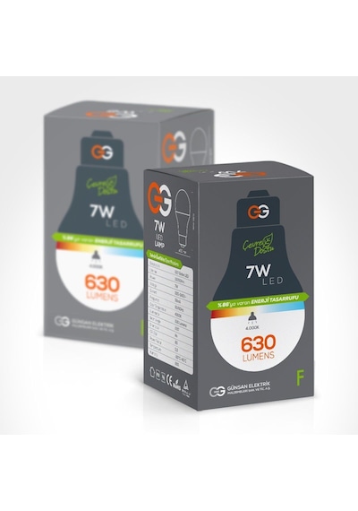 Günsan 3'lü Led Ampul 7w Gün Işığı E27 4000k 630 Lümen 3 Adet