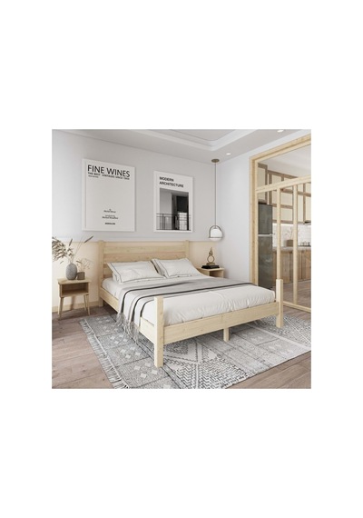 Urban Model Masif Ahşap Karyola Ve 2 Komodin Set