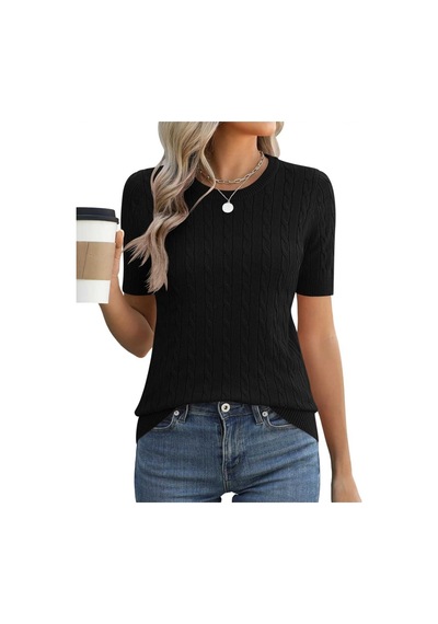 Youknitwear You Kathy %100 Pamuk Kadın Triko Kazak 7125 Siyah