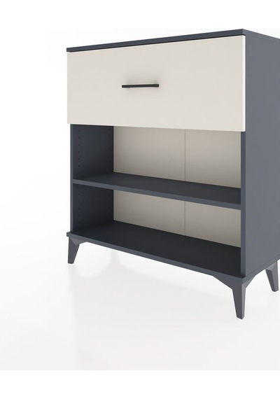 Arges Şifonyer Tek Raflı Tek Çekmeceli 88x30x96 Antrasit-aytaşı Antrasit