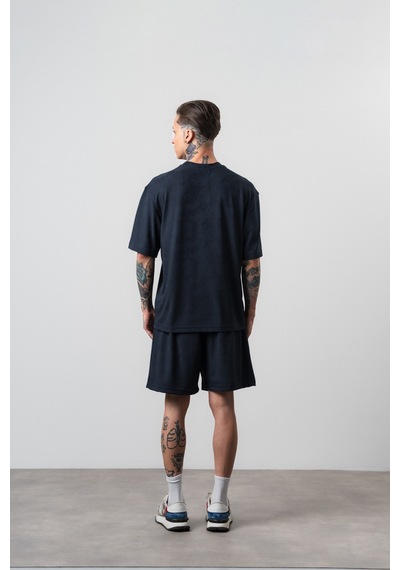 Erkek Route 07 Arma Detaylı Regular Fit T-shirt Şort Takım Lacivert