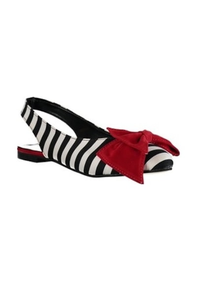 Fox Shoes Siyah/Beyaz/Kırmızı Kadın Babet D726774404