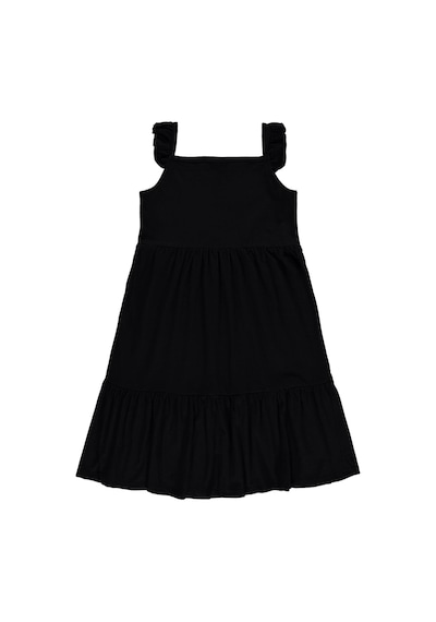 Civil Girls Fırfır Kollu Nakışlı 10-13 Yaş Elbise - Siyah