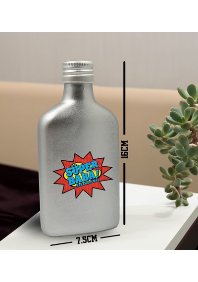 Bk Gift Kişiye Özel İsimli Baba Temalı Gümüş Tasarım Cam Şişe Kolonya 200 ML 5