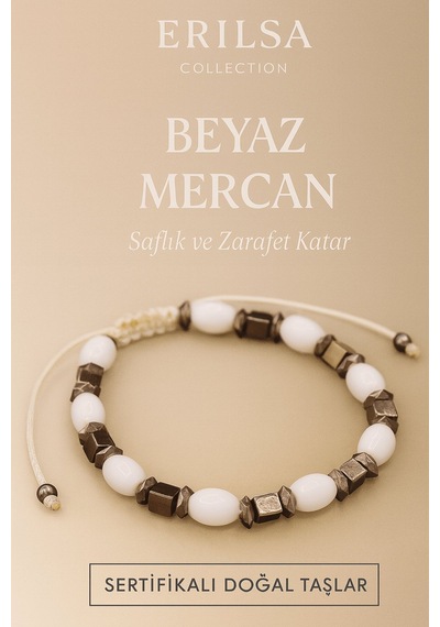 Sertifikalı Beyaz Mercan Doğal Taş Bileklik Saflık Ve Zarafet Katar Beyaz