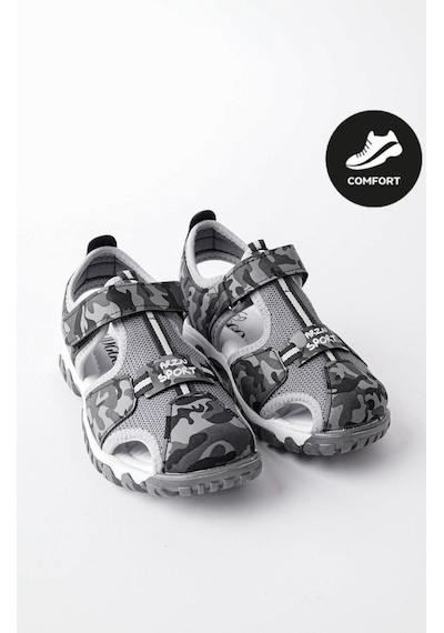Muggo Tweety Garantili Günlük Ortopedik Hafif Taban Önü Kapalı Cırtlı Unisex Çocuk Sandalet Füme