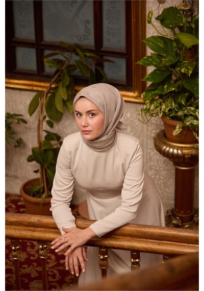 Silk Home Monogram Pamuk İpek Eşarp 130001-12 gri