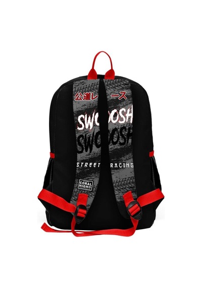 Coral High Kids Siyah Kırmızı Anime Araba Desenli 3'lü Okul Çanta Seti Goset0123747