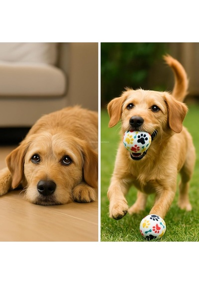 Busstier 3'lü Köpek Oyuncak Top Seti, Yumuşak Kauçuk Tenis Topu, Küçük Ve Orta Irk Köpekler İçin Dayanıklı O