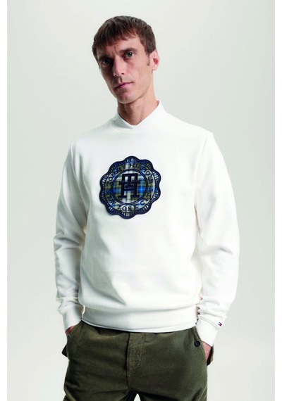 Tommy Hilfiger Marka Logolu Erkek Sweat Beyaz