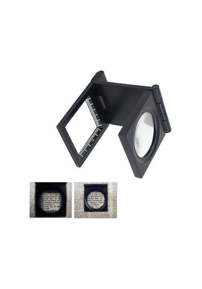 Led Işıklı Lup Mercek Metal Katlanır Ölçekli Kılıflı Büyüteç