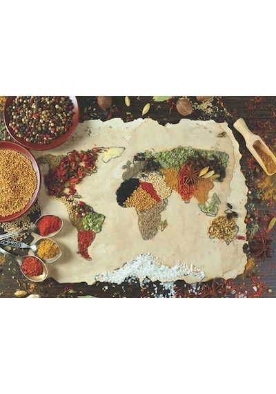 Anatolian 1000 Parça Puzzle Baharatlı Dünya Haritası (Herbal Worl
