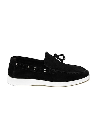 Bestello Bağcıksız Fiyonklu Eva Taban Loafer 028-7010 Erkek Ayakkabı Sıyah Suet