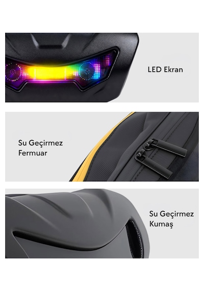 Led Işıklı Akıllı Scooter Çantası - Sct-3 Siyah