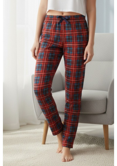 Elemge Kadın Kırmızı Pijama Altı Süet Kumaş Ekoseli Rahat Kalıp Kurdeleli Esnek Yumuşak Doku Cepsiz Kırmızı-lacivert Elemge Kadın Kırmızı Pijama Altı Süet Kumaş Ekoseli Rahat Kalıp Kurdeleli Esnek Yumuşak Doku Cepsiz Kırmızı-lacivert