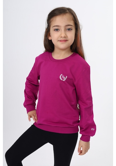 Toontoy Kız Çocuk Göğüsü Tn Baskılı Sweatshirt Mürdüm