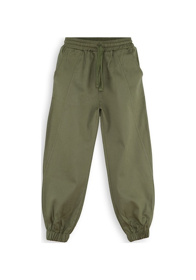 Denokids Erkek Çocuk Dikişli Haki Gabardin Pantolon Renkli