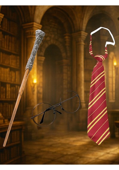 Harry Potter Asa Gözlük Kravat Kostüm Seti Cadılar Bayramı Parti Aksesuarı