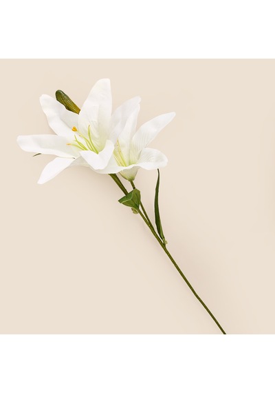 Deco Zambak Yapay Dal Çiçek - Beyaz - 61 Cm Çok Renkli