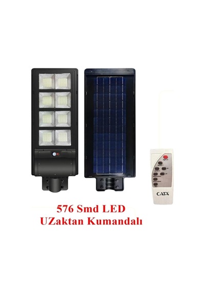 Gaman Cata Güneş Enerjili 576 Led Sokak Lambası Büyük Boy Solar Armatür 2600lm Beyaz 300w Kumandalı Ct4642