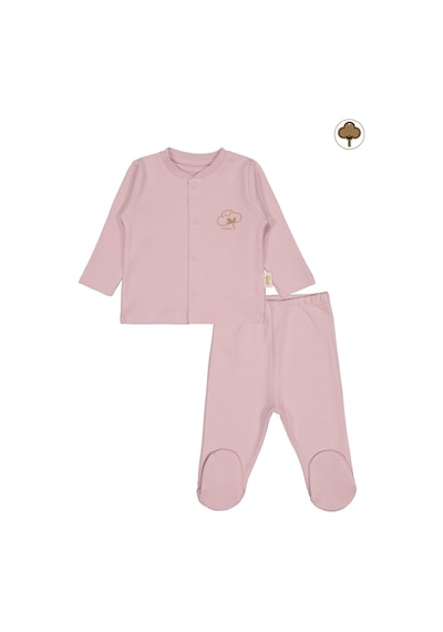 Civil Baby Organik Pamuklu 0-6 Ay Bebe Pijama Takımı - Pembe