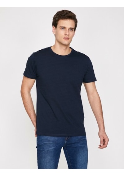Ceylin Lacivert 0 Bisiklet Yaka Kısa Kol Tshirt