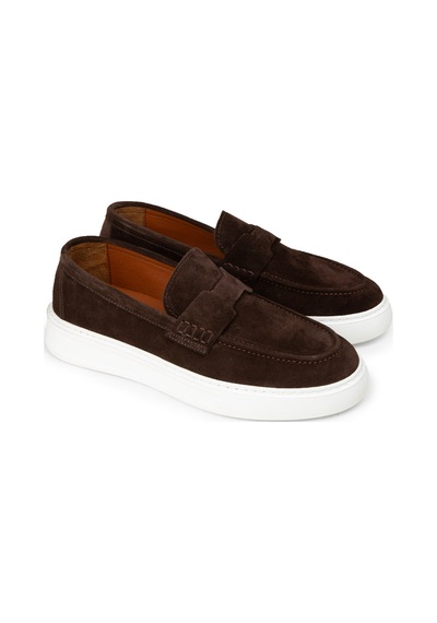 Deery Hakiki Süet Kahverengi Erkek Loafer Ayakkabı - 02043mkhvp01 Kahverengi
