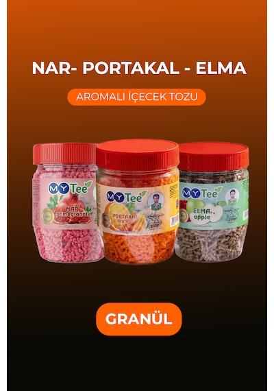 Mytee 3'lü Portakal - Nar - Elma Aromalı Granül İçecek Tozu 3 X 250gr 750 G