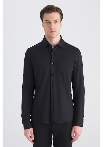 Twn Slim Fit Siyah Örme Gömlek 5ec02ad04259m Çok Renkli